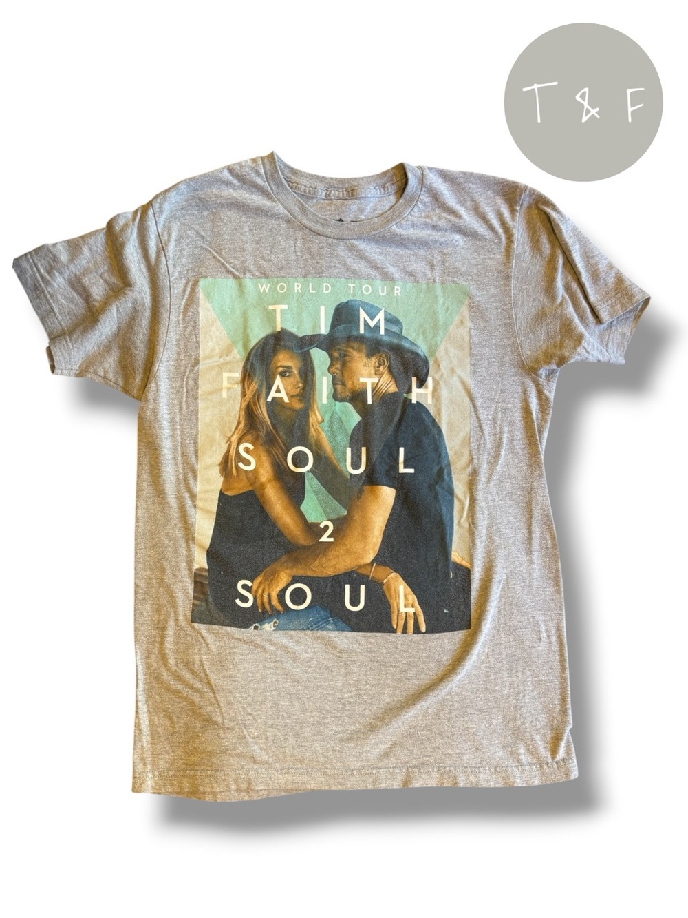 Tim McGraw Faith Hill Soul2Soul 2018 World Tour Graphic T-Shirt Gray Medium